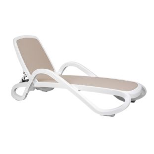 Sezlong Alfa alb / tortora