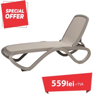 Sezlong Omega - polipropilena tortora, textilina tortora