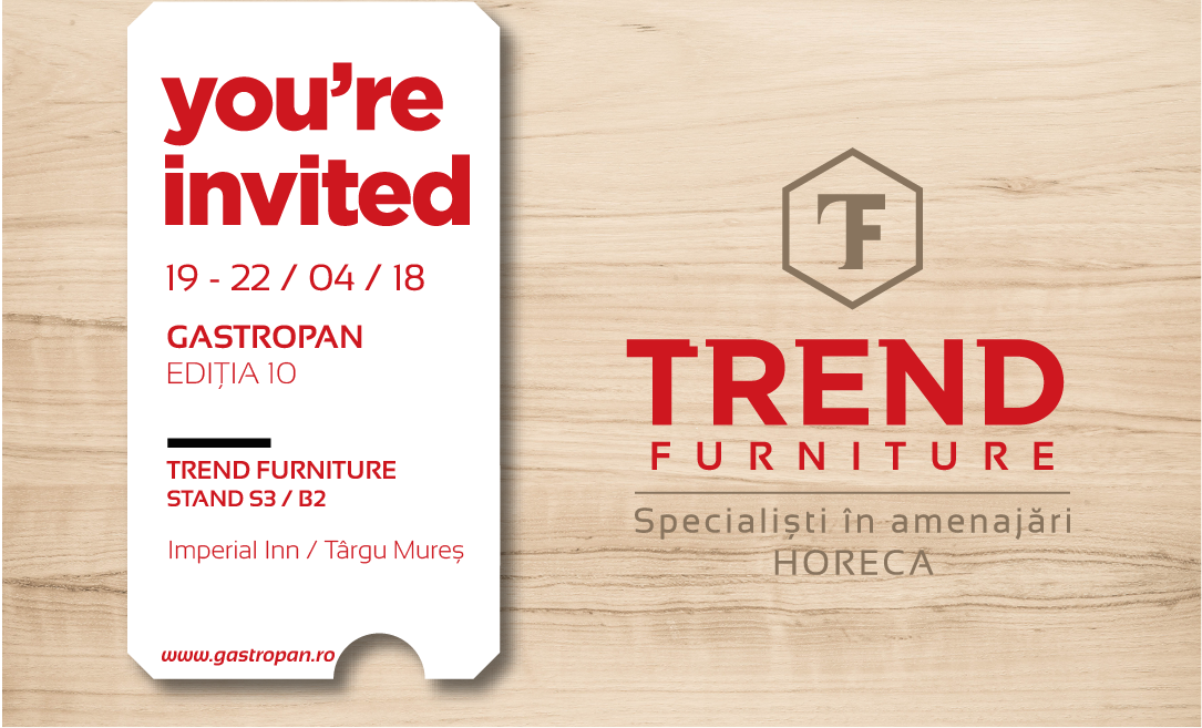 Trend Furniture, prezenta la expozitia internationala GastroPan